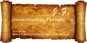 Jendrolovits Filoméla névjegykártya